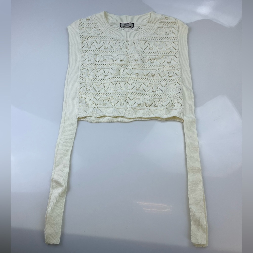 Elegant Cream Knit Women's Top